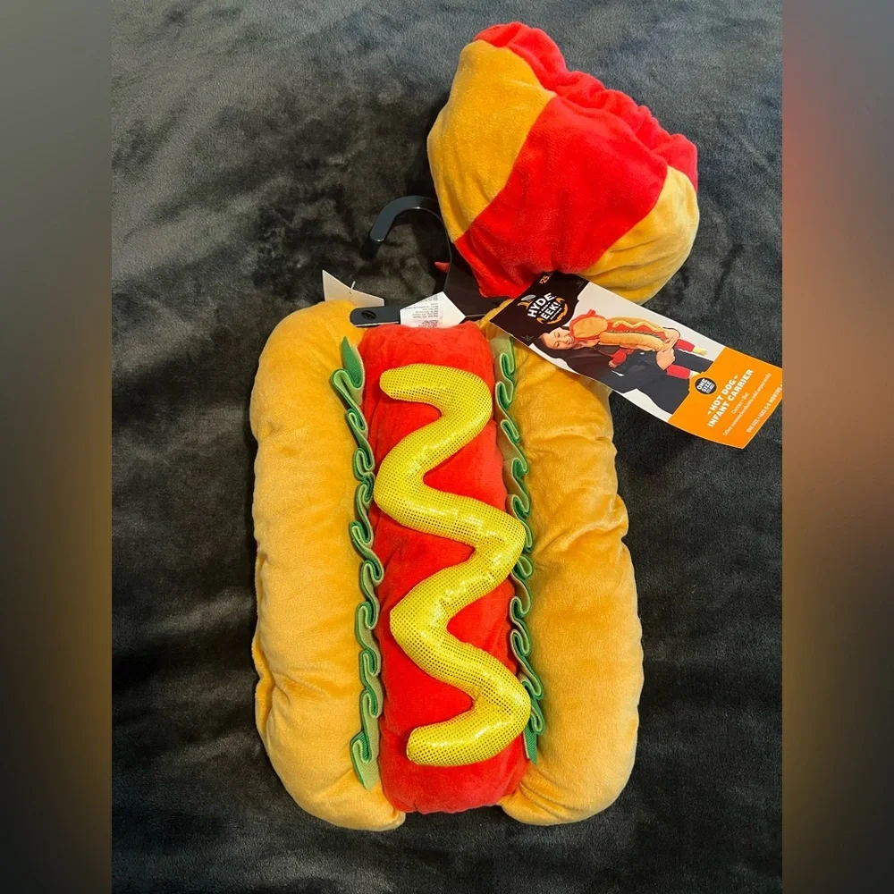 Baby 0-6 month Hot Dog Costume with Mustard Detail NEW